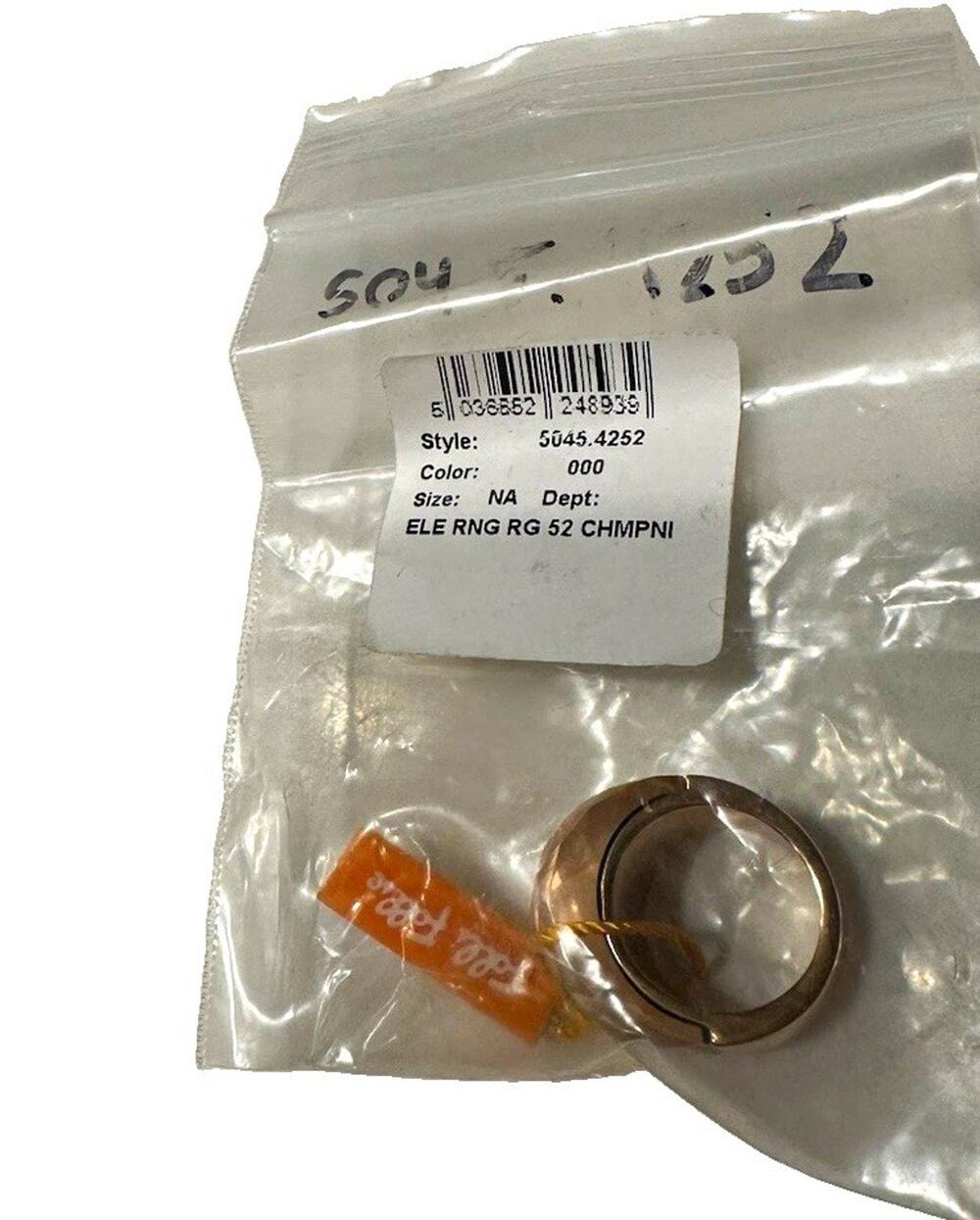 Folli Follie Stainless Steel Rose Gold Tone Band Ring Size 5.25